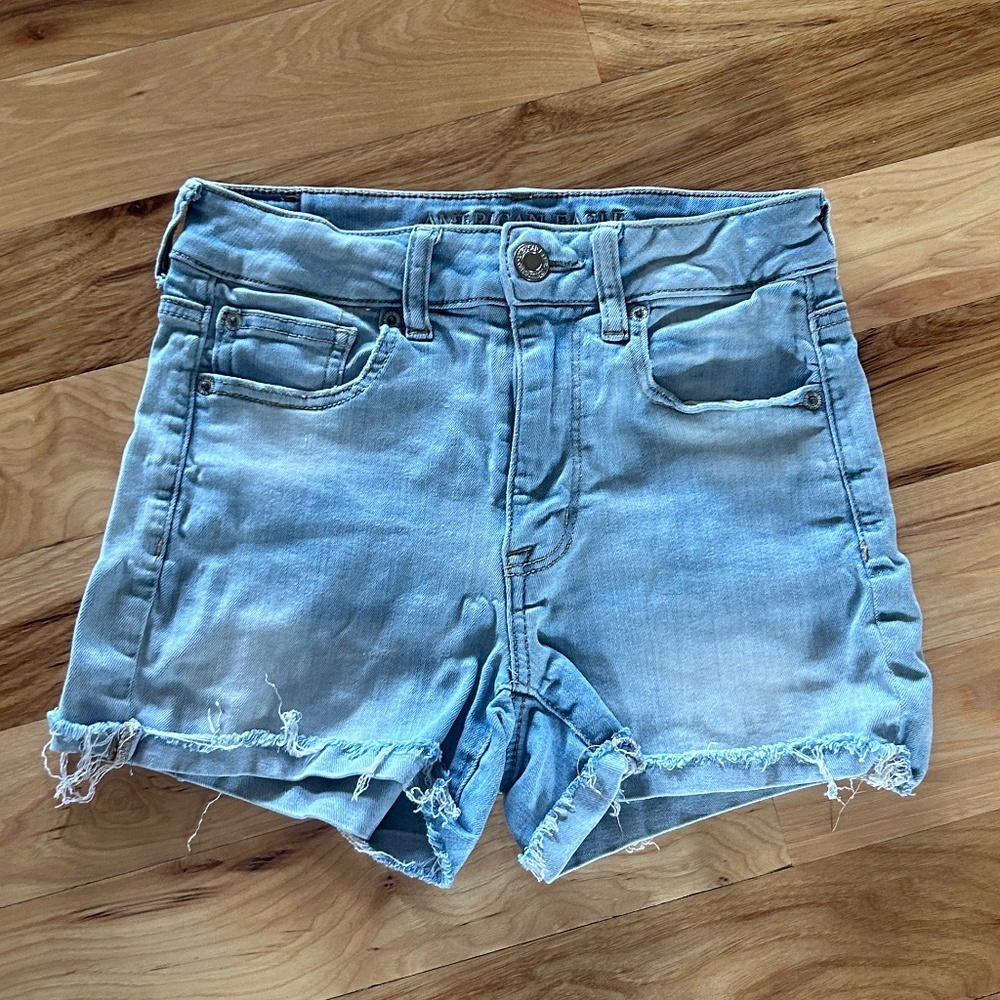 American Eagle Women's Next Level Stretch Super Hi Rise Shorts Sz 6